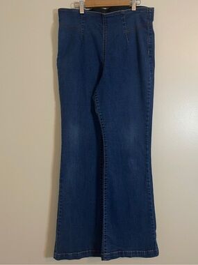 Knox Rose Jean Womens 14 Blue High Waist Flared Festival Boho Hippie 70s Denim